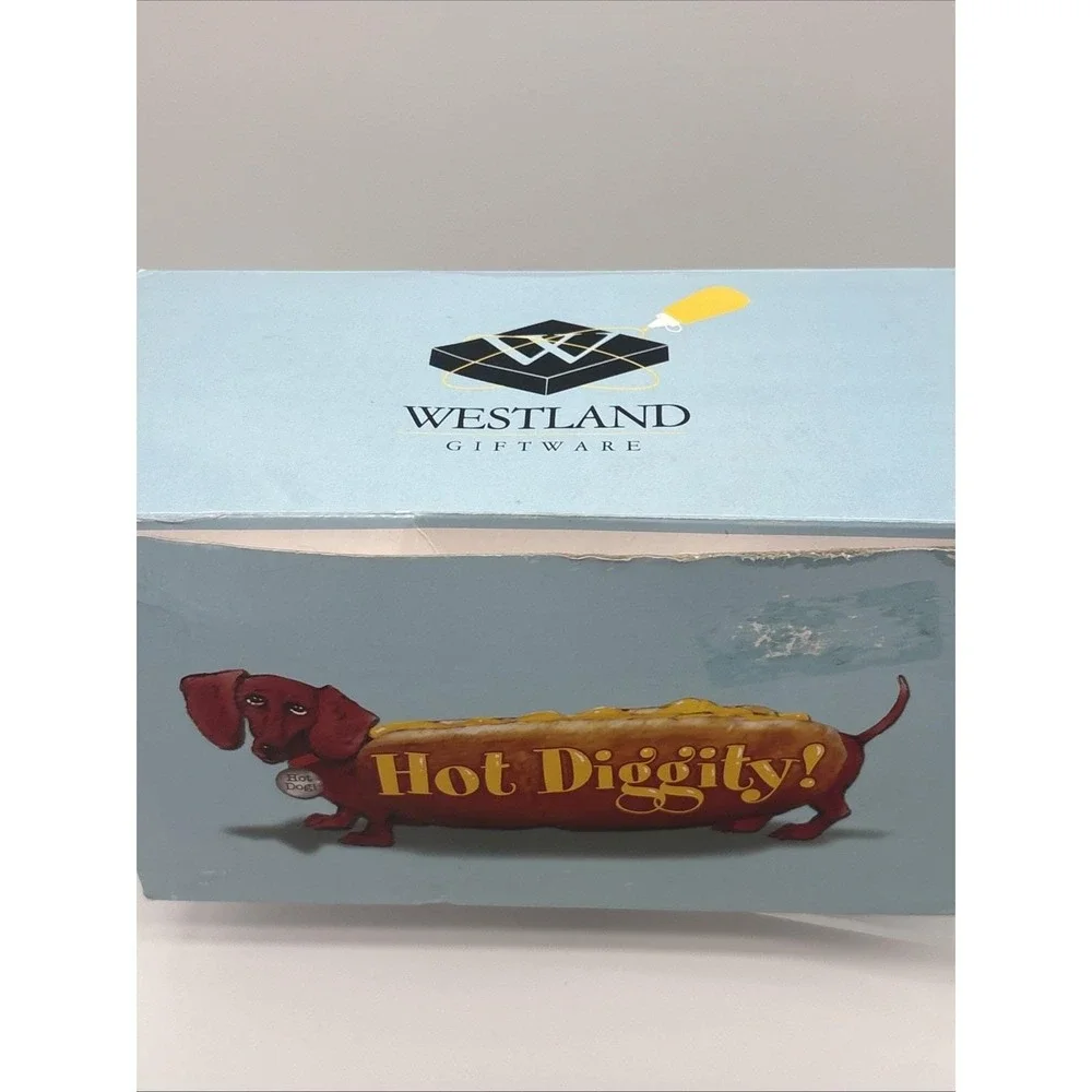 Westland Hot Diggity Dog #16502 Cocktail Weiner Dachshund Server Waiter W/Box